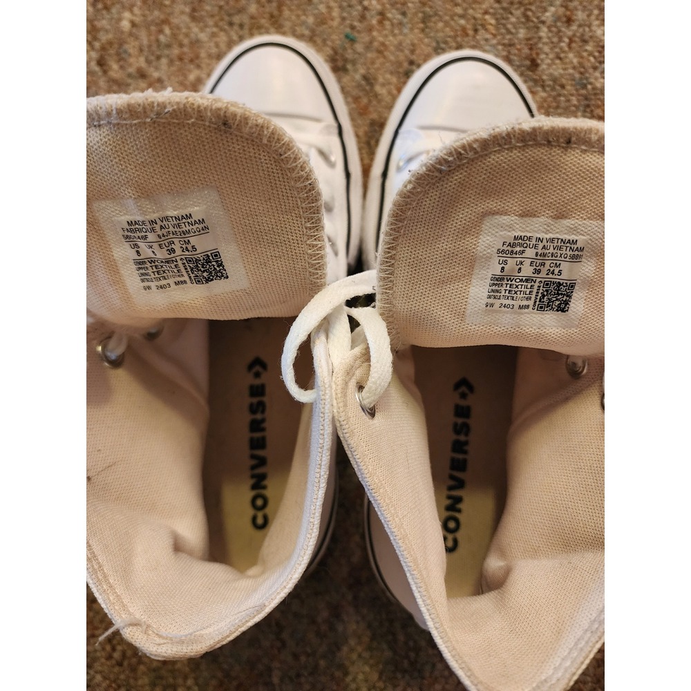 Converse Chuck Taylor All Star Lift Platform Canvas White High Top W8 - Picture 5 of 9